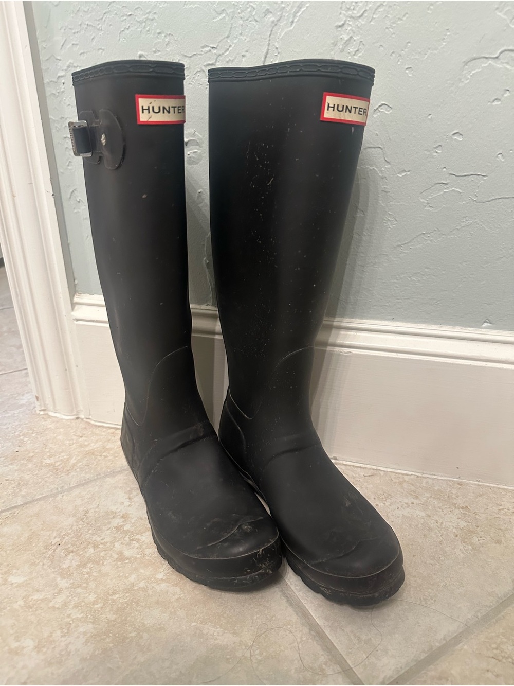 Hunter Matte Black Knee-High Rain Boots